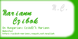 mariann czibok business card